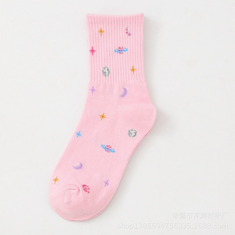 Space Pattern Cotton Socks