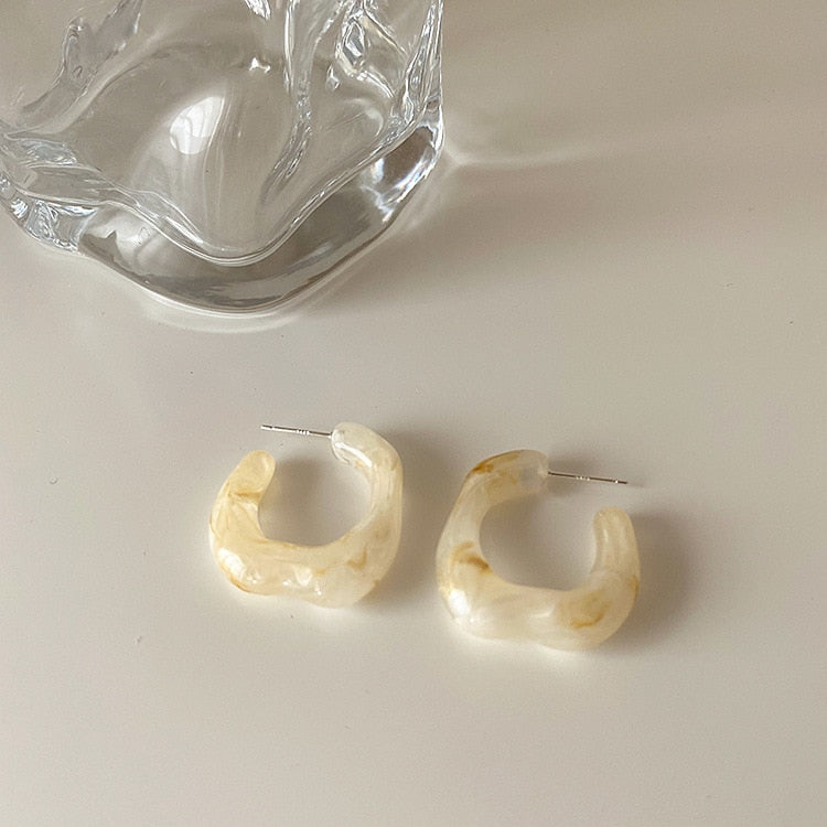 Irregular Colorful Transparent Resin Earrings