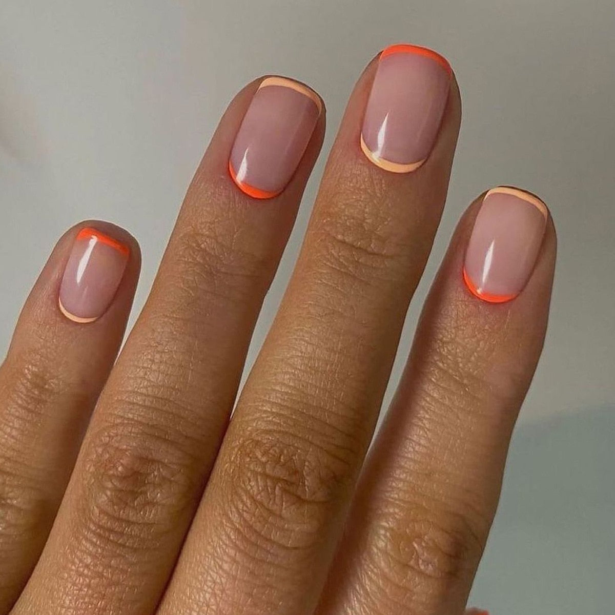 24pcs Colorful French Press On Nails