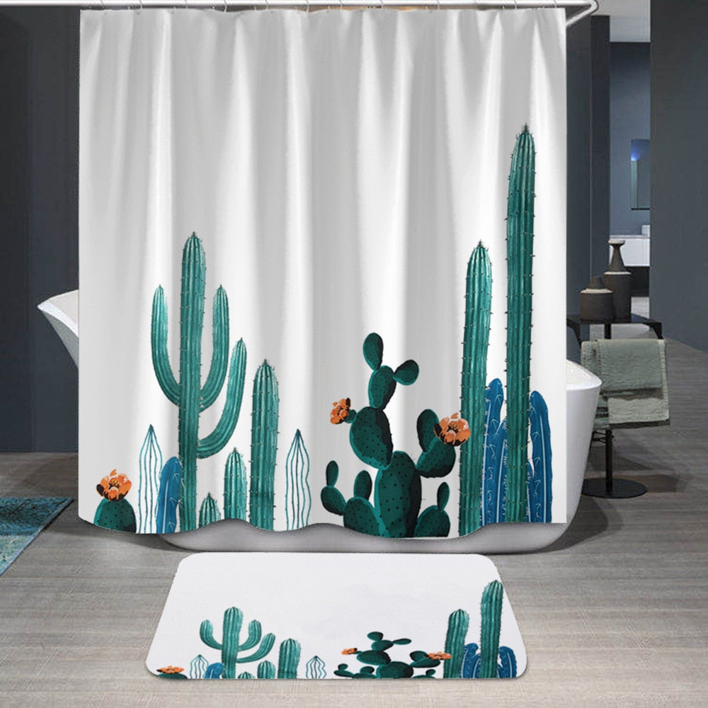 Cactus Waterproof Shower Curtain