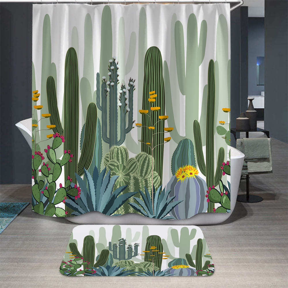 Cactus Pattern Shower Curtain