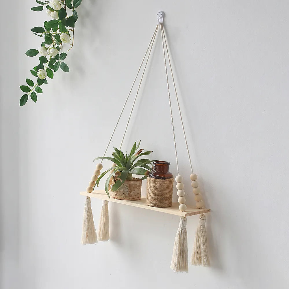 Boho Macrame Wall Hanging Shelf
