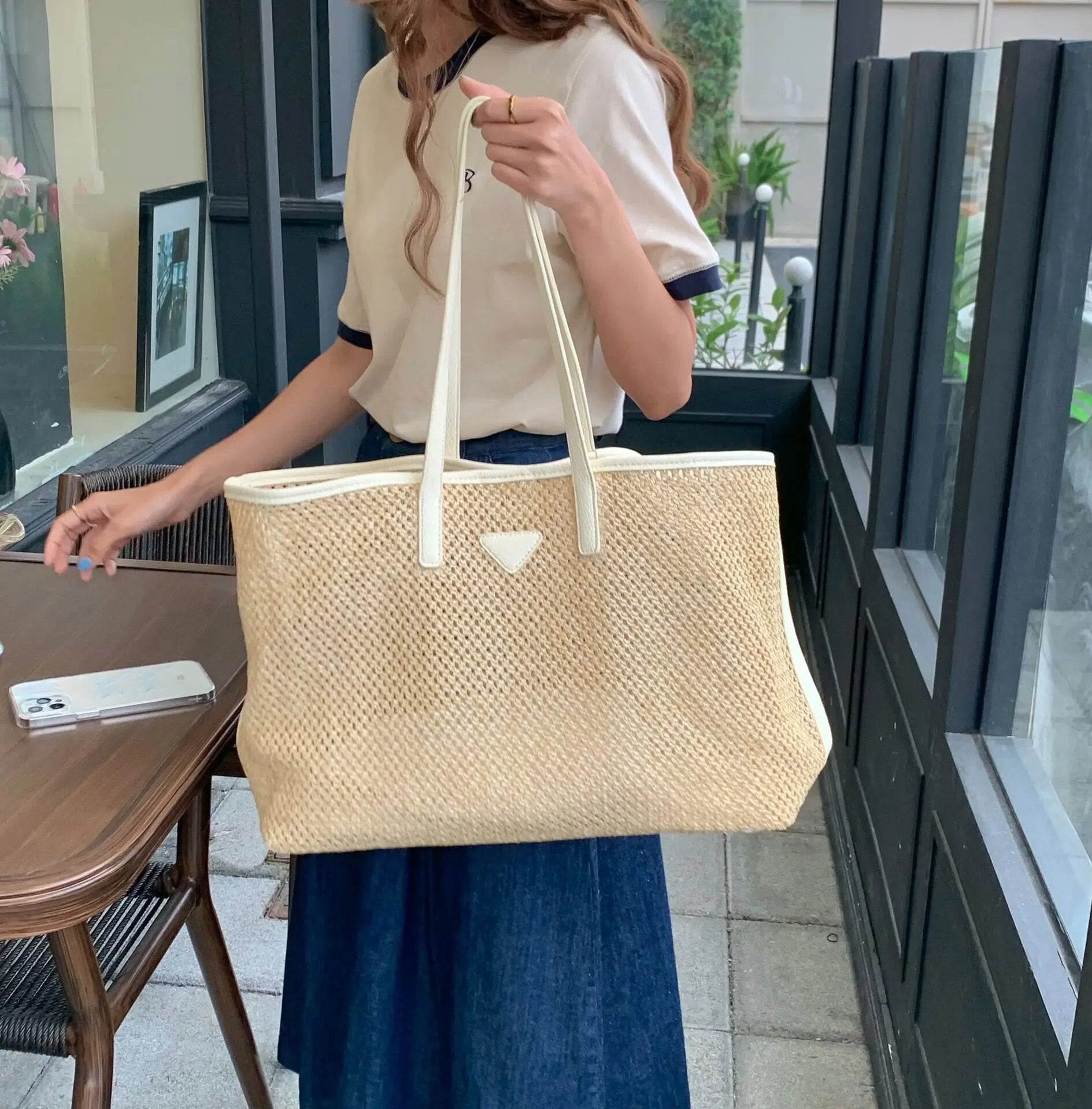 Straw Large Tote Shopping Bag