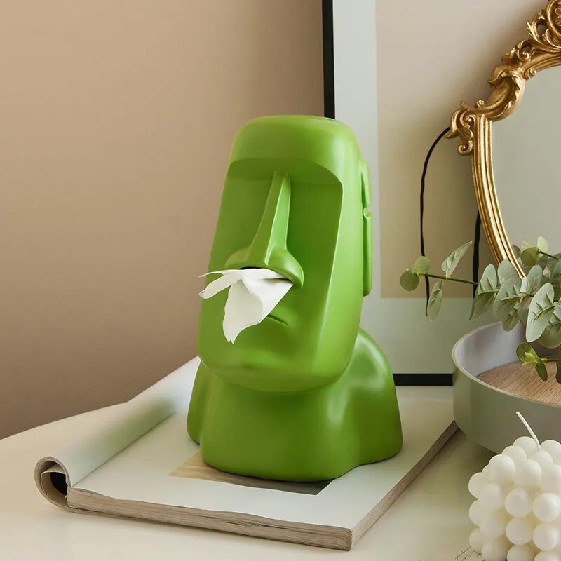 Easter Island Moai Stone Statue Paper Towel Box