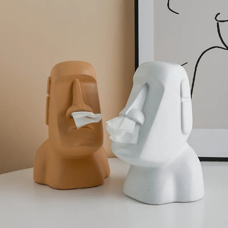 Easter Island Moai Stone Statue Paper Towel Box