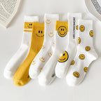 Smiling Cotton Socks Mid-tube
