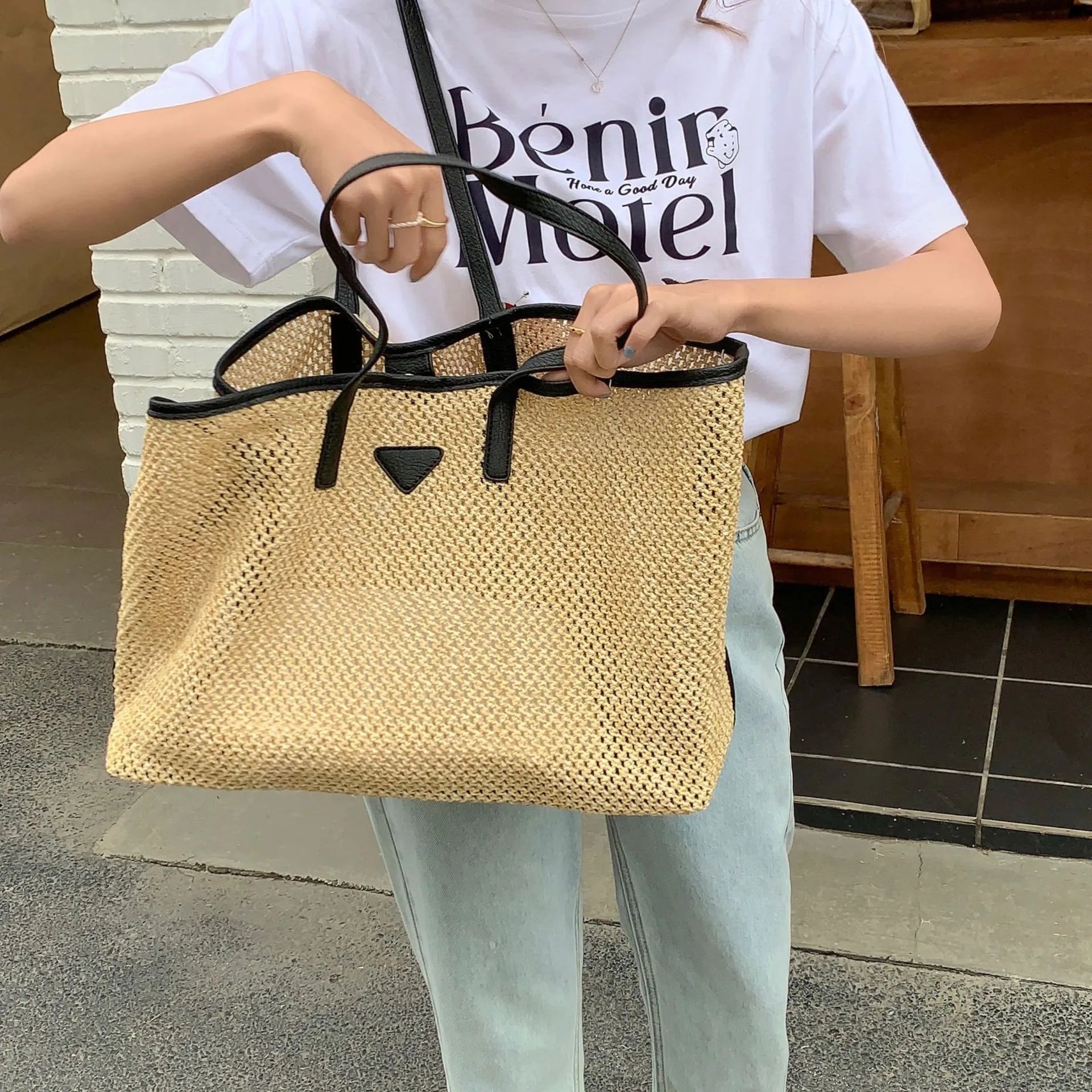 Straw Large Tote Shopping Bag