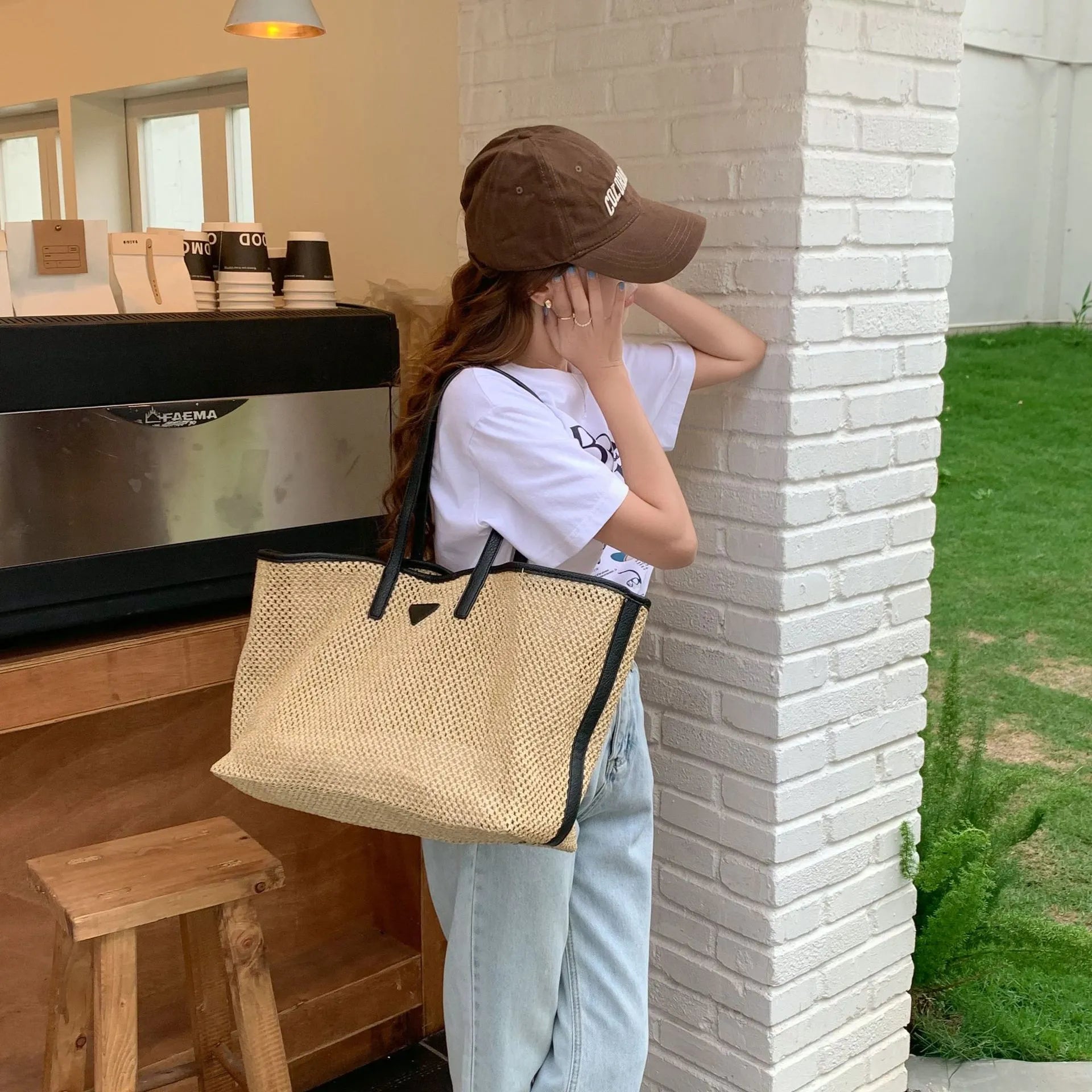 Straw Large Tote Shopping Bag