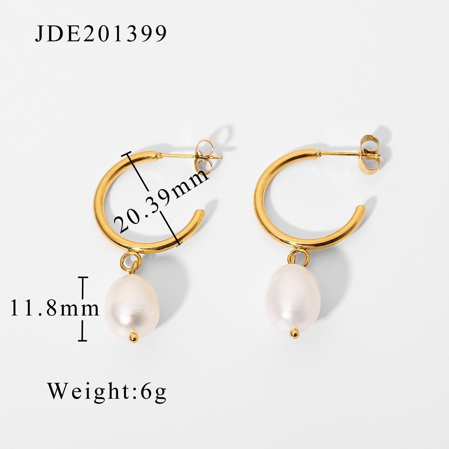 Freshwater Hoop Gold Earrings