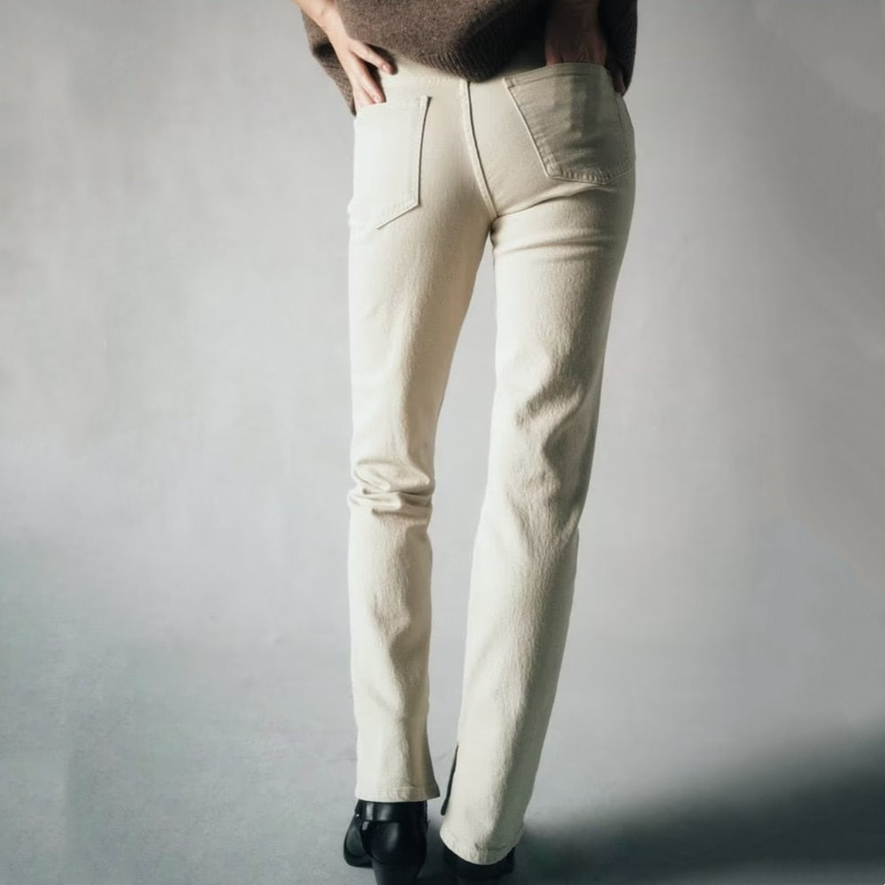 High-waisted Trousers  Slim Jeans