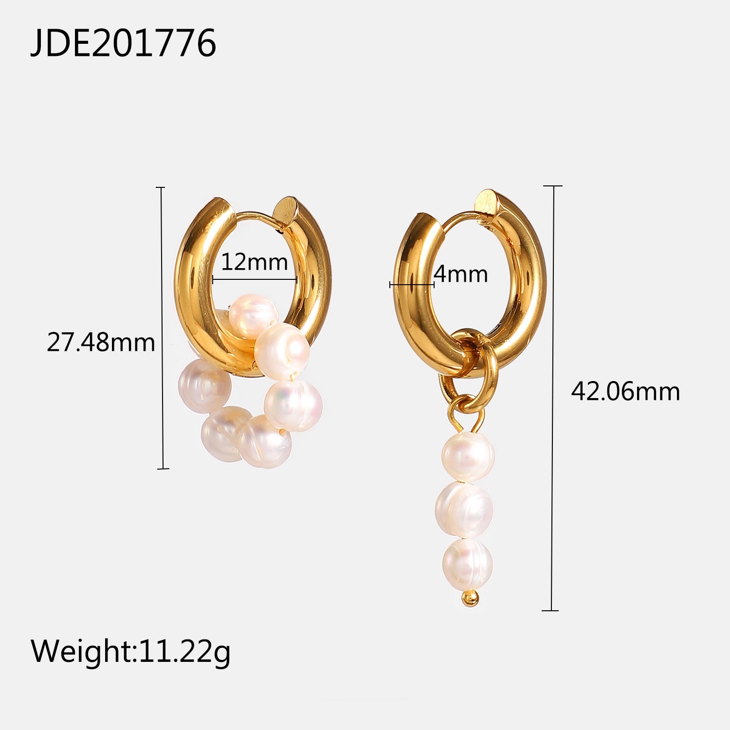Freshwater Hoop Gold Earrings