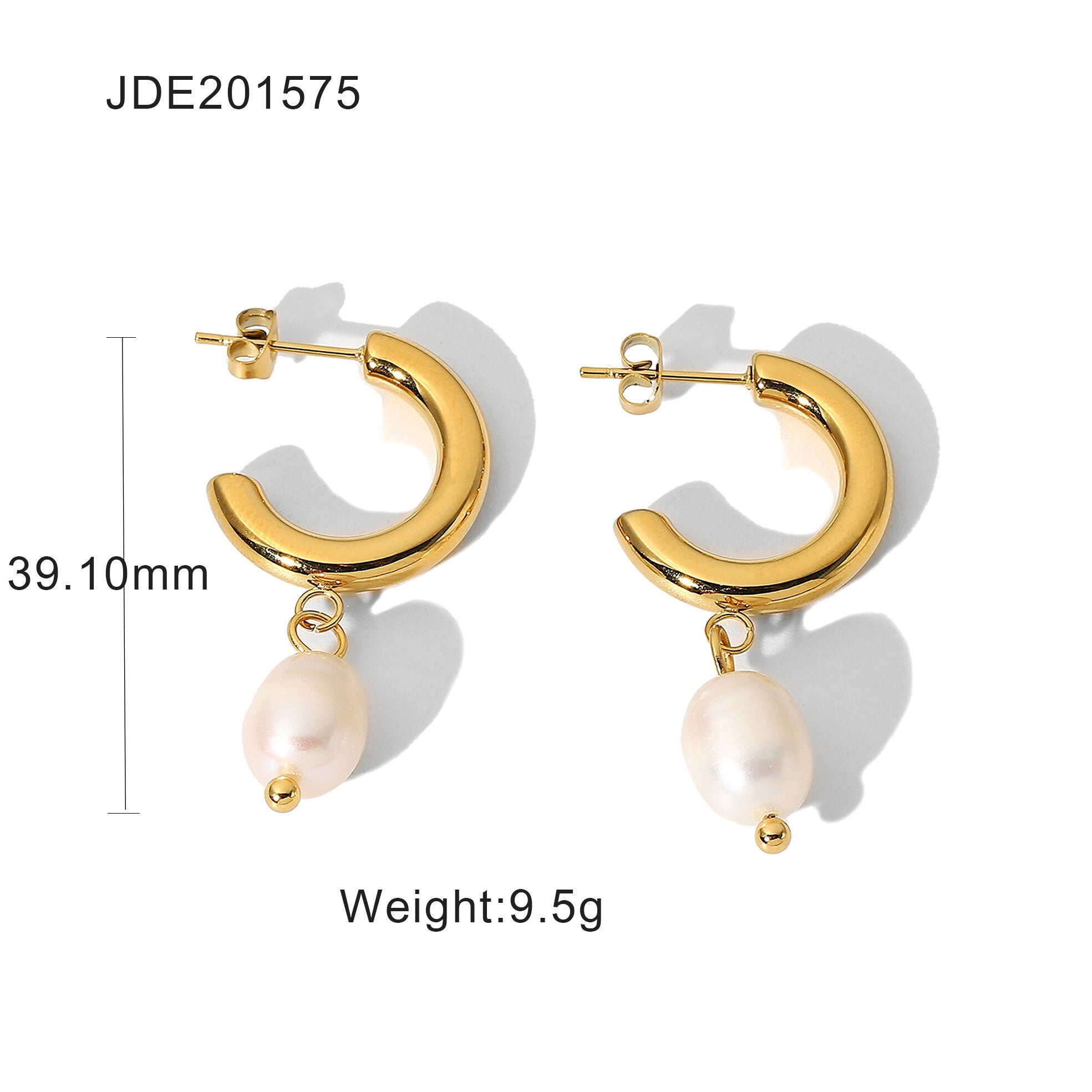 Freshwater Hoop Gold Earrings