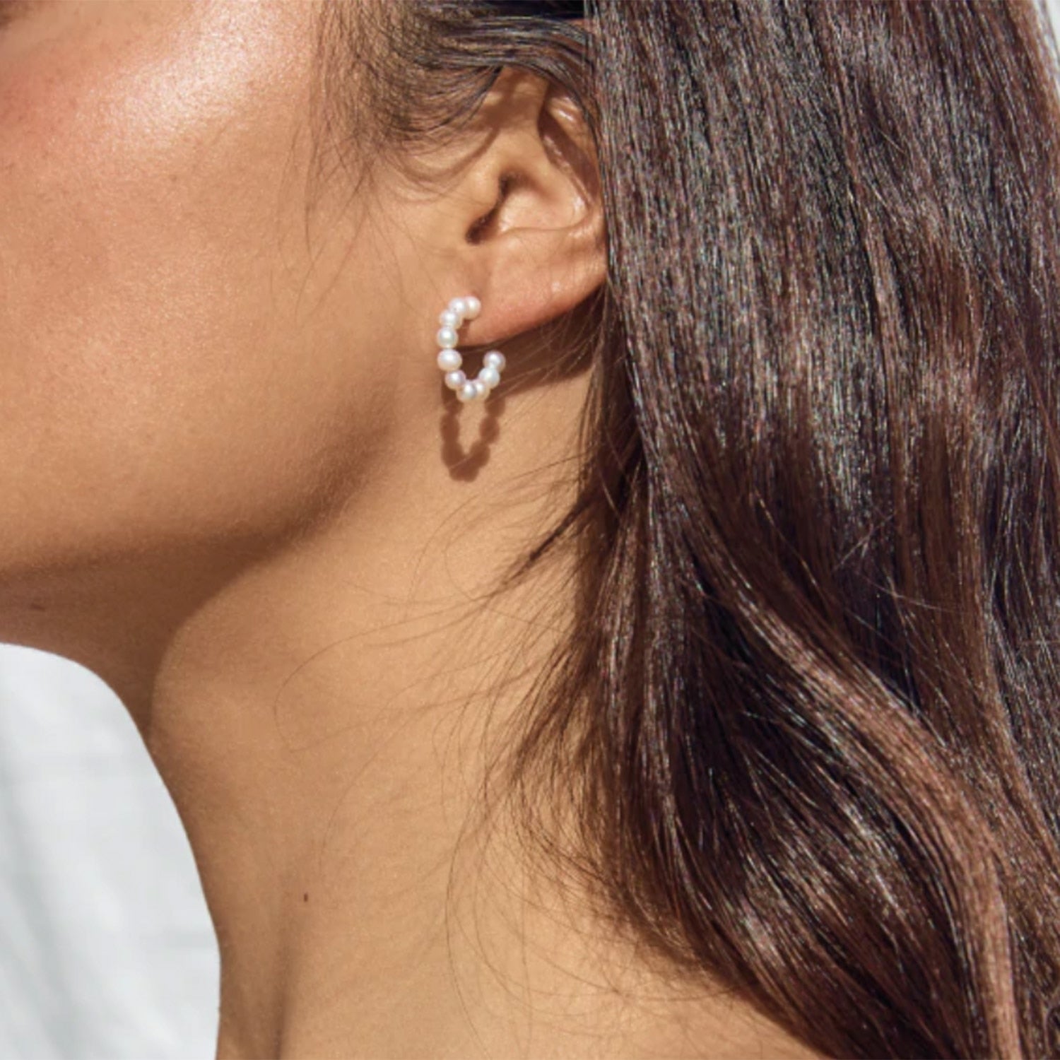 Freshwater Hoop Gold Earrings