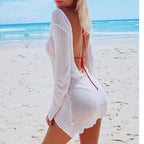 Sexy Solid White Beach Cover Up