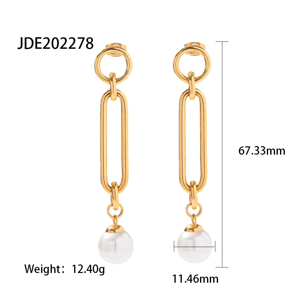 Pearl Stainless Steel Earrings