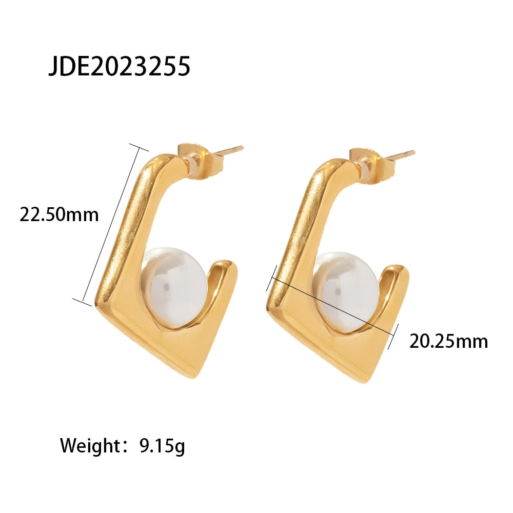 Pearl Stainless Steel Earrings
