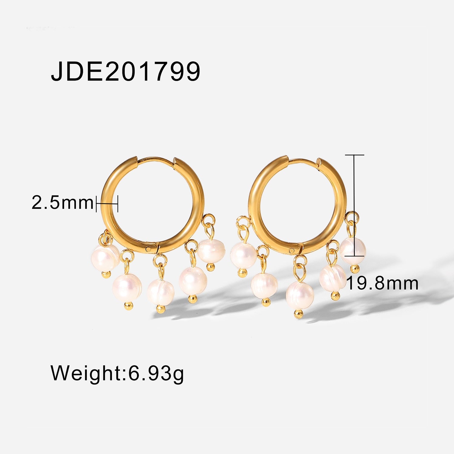 Freshwater Hoop Gold Earrings