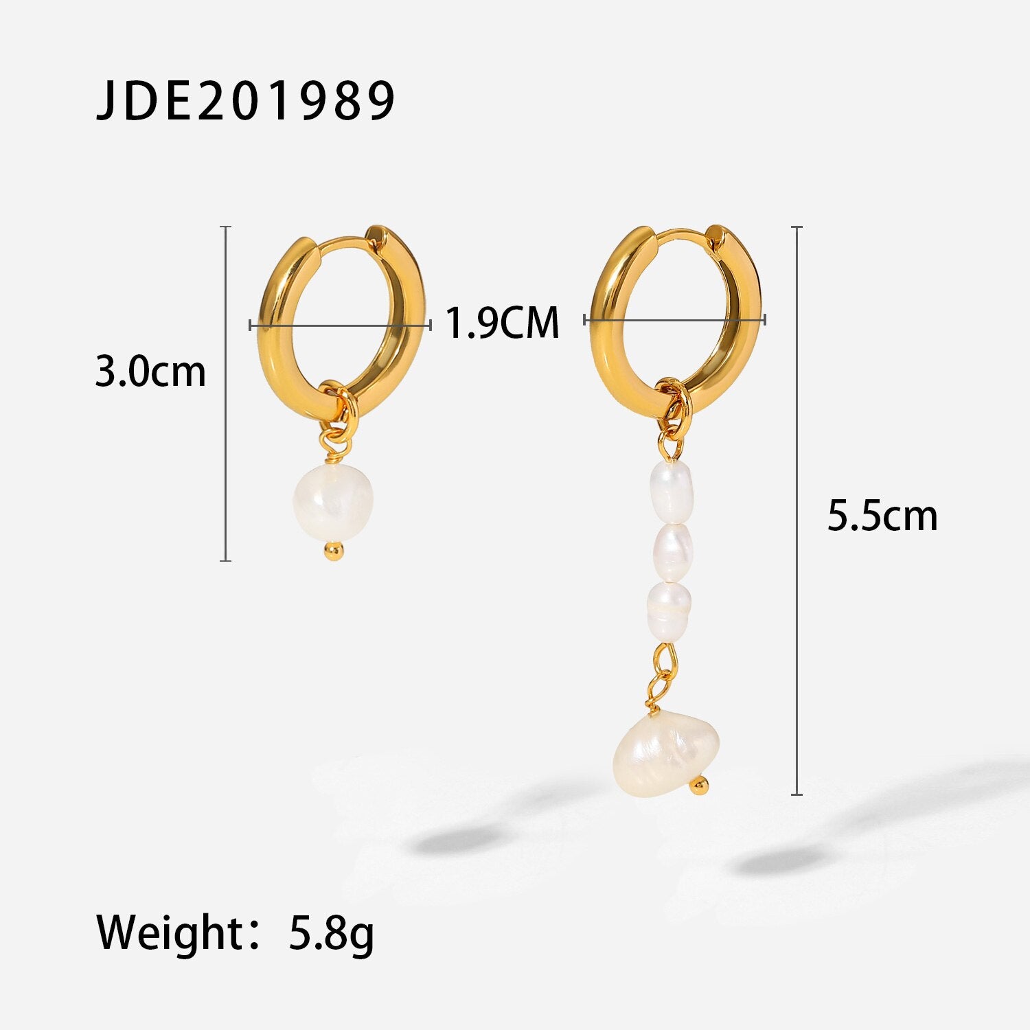 Freshwater Hoop Gold Earrings