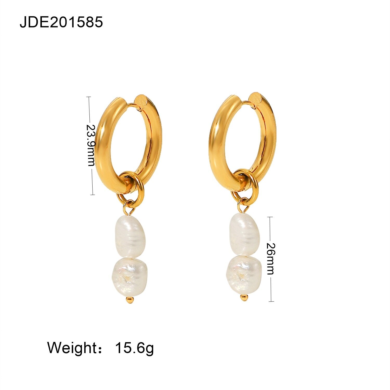Freshwater Hoop Gold Earrings