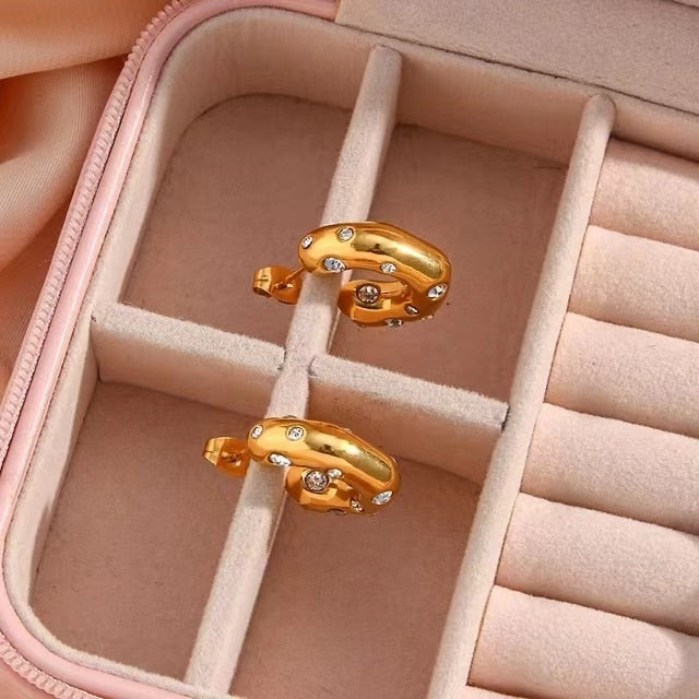 Rhinestone Hoop Earrings