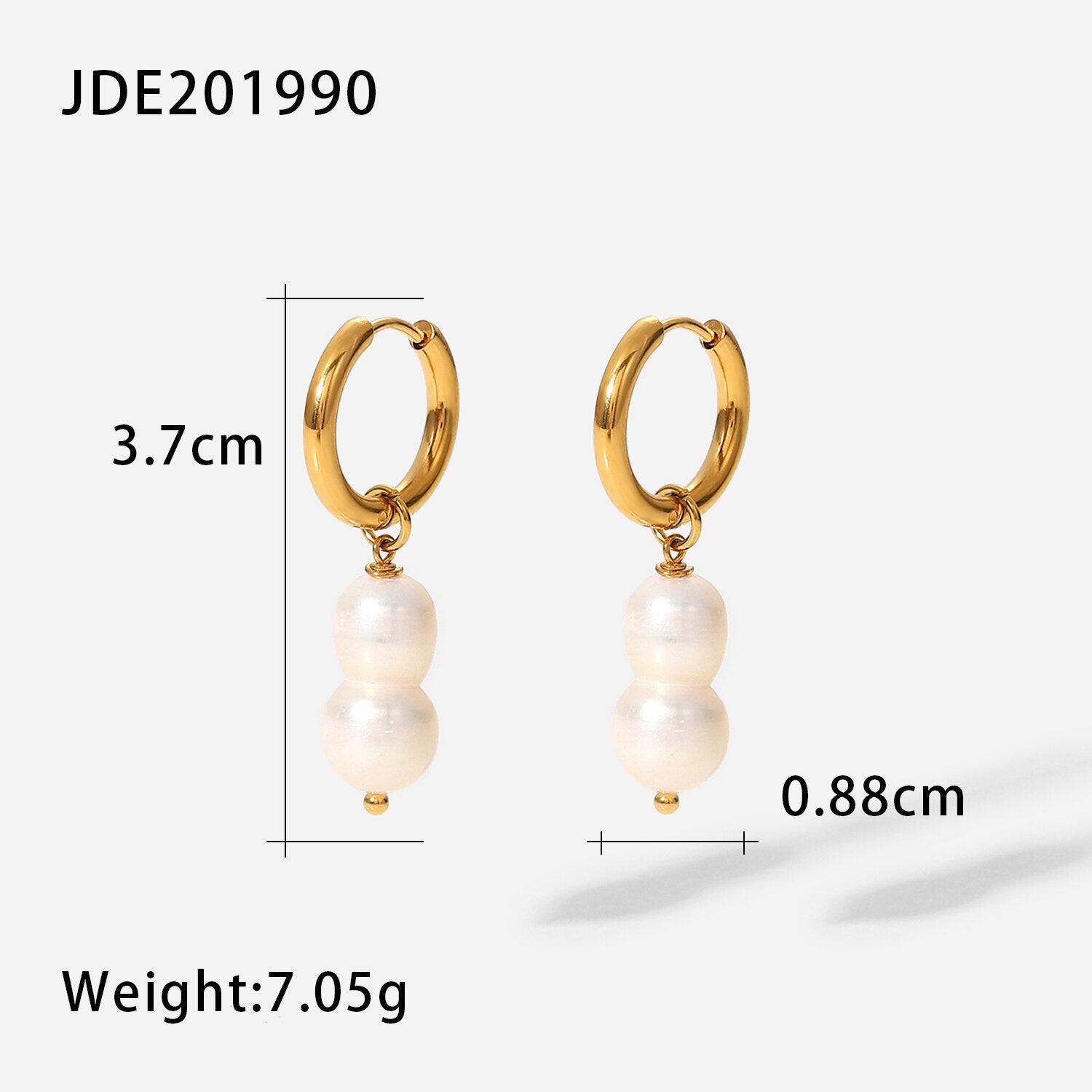 Freshwater Hoop Gold Earrings