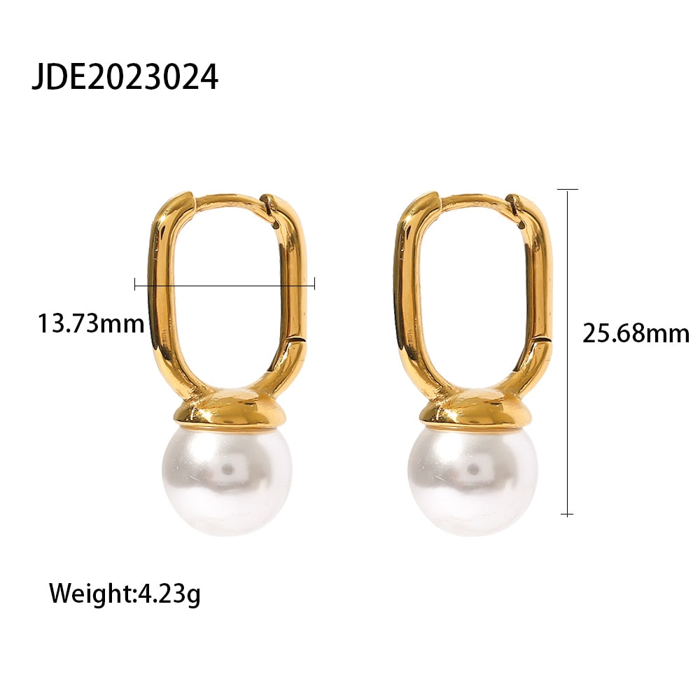 Pearl Stainless Steel Earrings