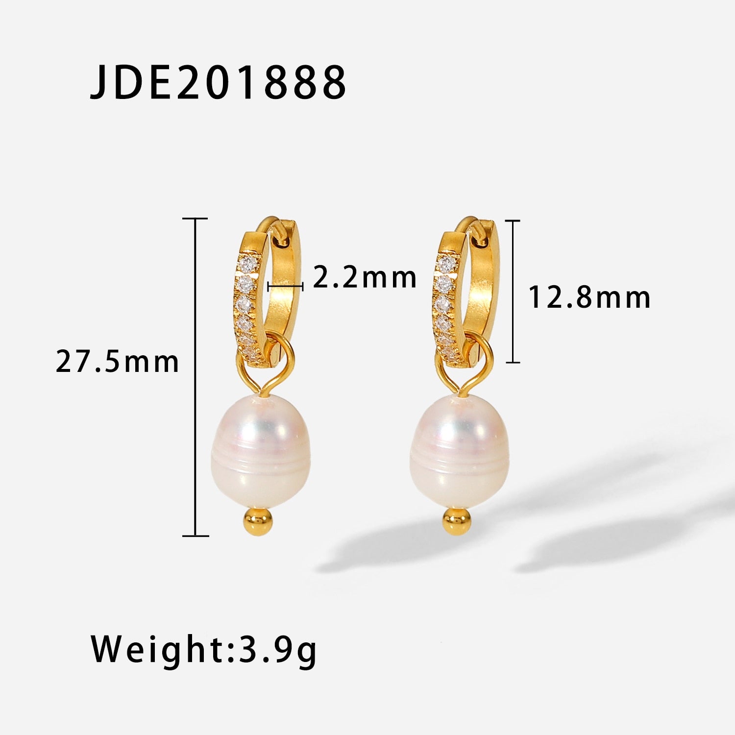 Freshwater Hoop Gold Earrings