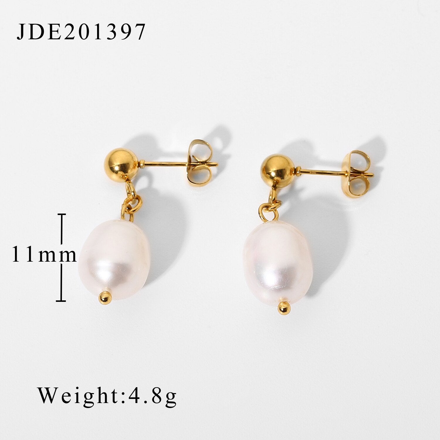 Freshwater Hoop Gold Earrings