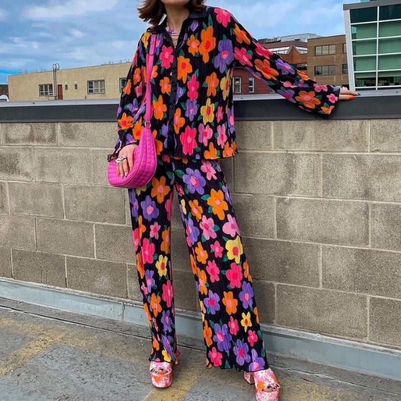 Graphic Print Two Piece Set