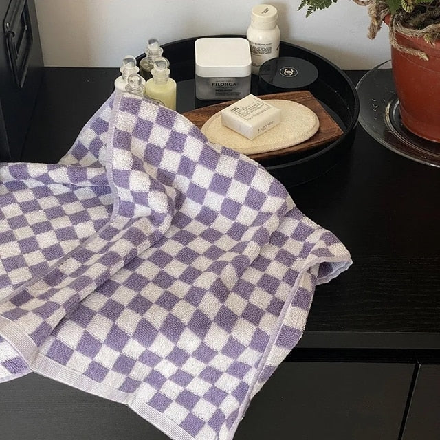Plaid Checkerboard Cotton Bathrobe