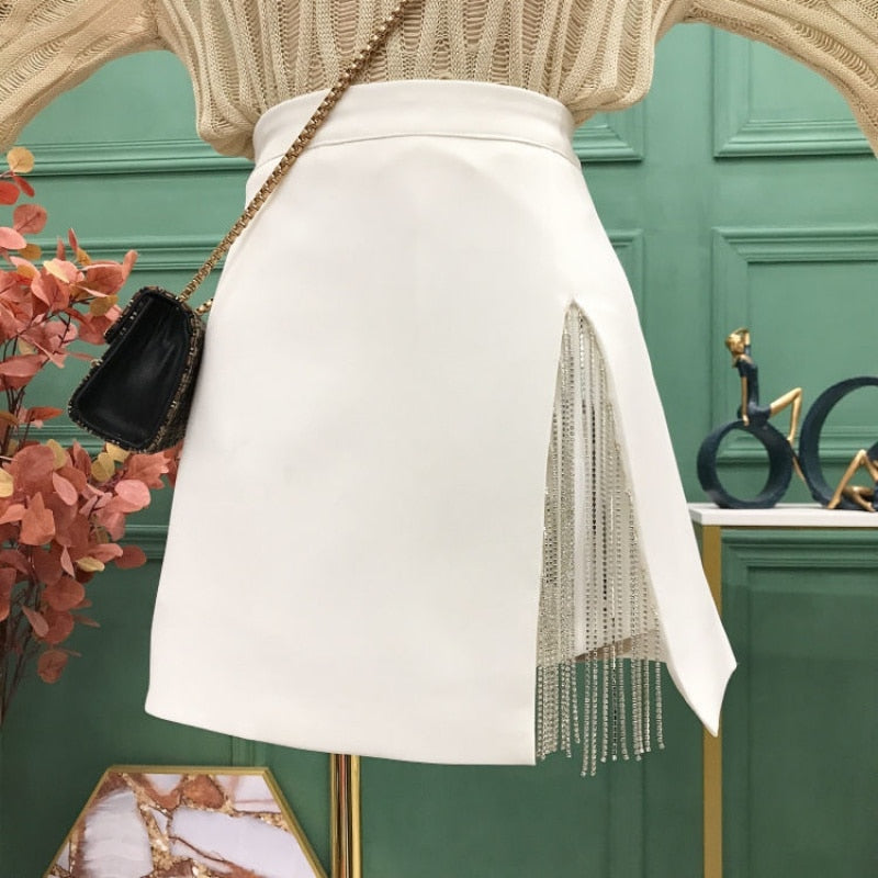 Chain Tassel Mini Skirt