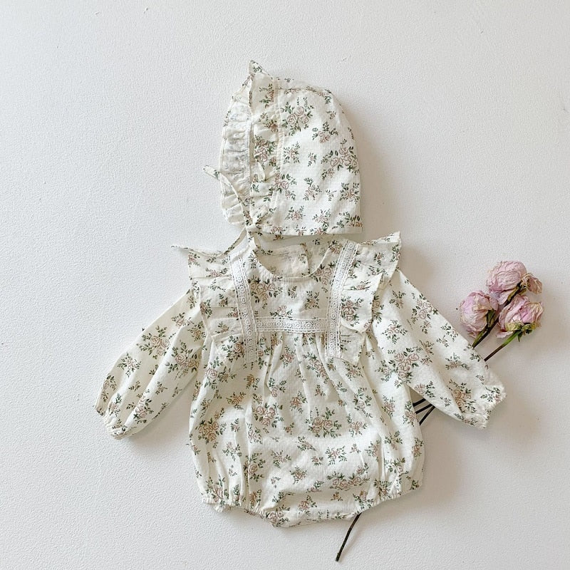Lace Ruffle Baby Romper