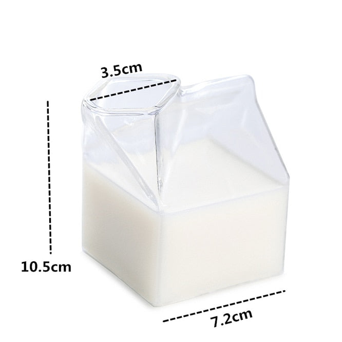 Half Pint Milk Carton Style Glass