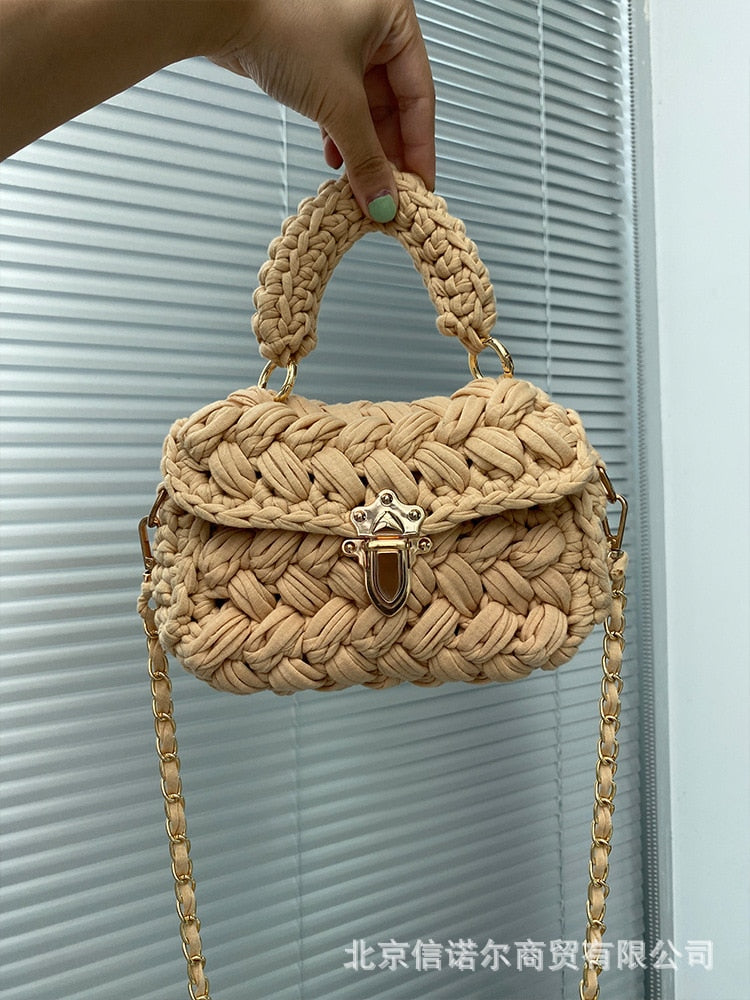 Shoulder Crossbody Rope Knitting Mini Bag