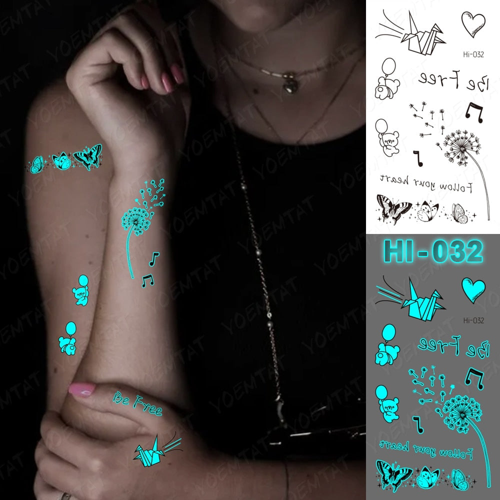 Blue Luminous Glow Tattoo Sticker