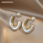 White Pearl Earrings