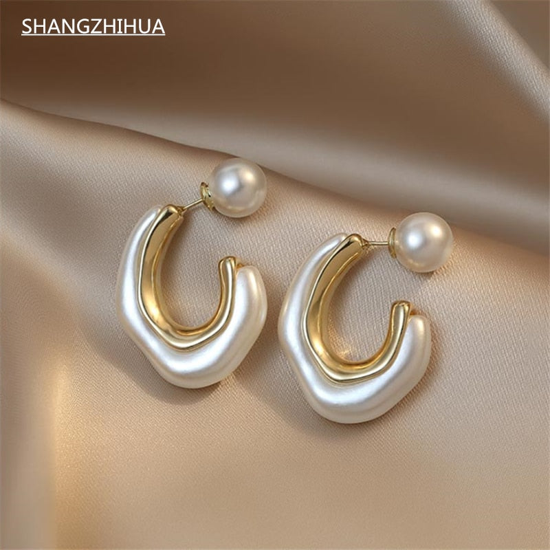 White Pearl Earrings