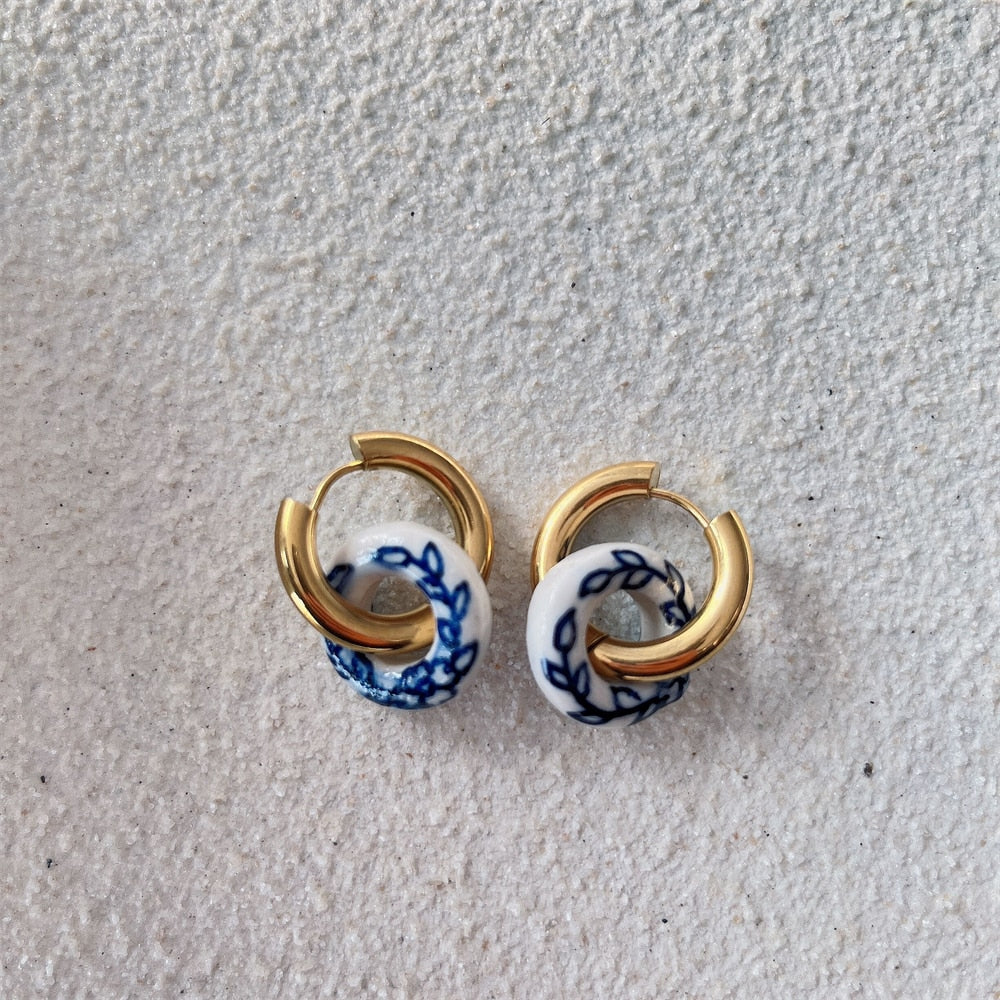 Blue Ceramic Earring