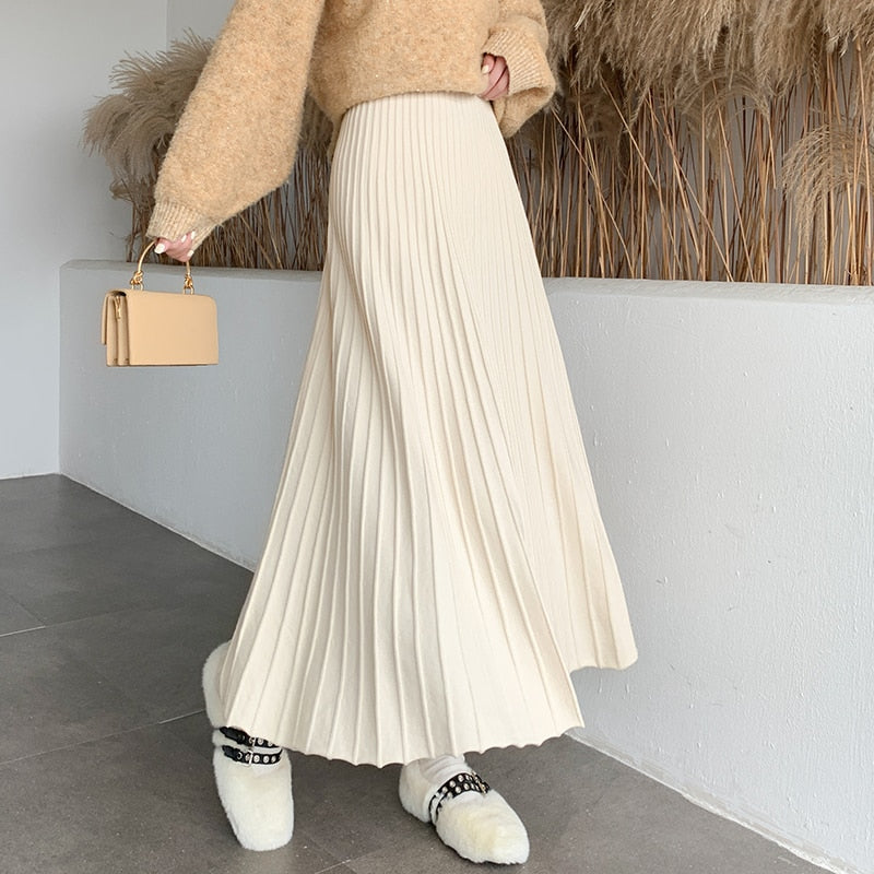 Knitted Elastic High Waist Skirt
