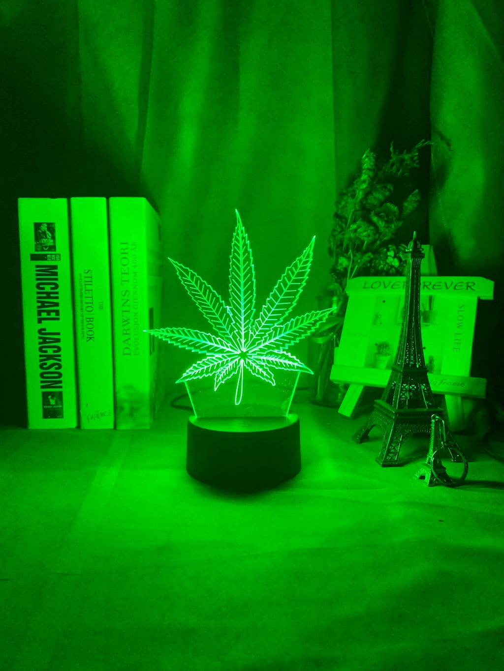 Acrylic Led Night Light Weed Lamp