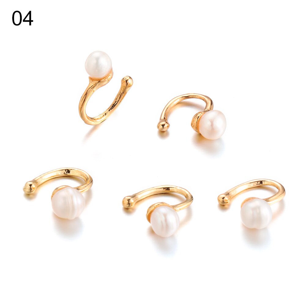 Mix Ear Cuff  Pearl Earring