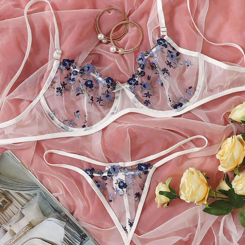 2-Piece Floral Bra Lingerie Set