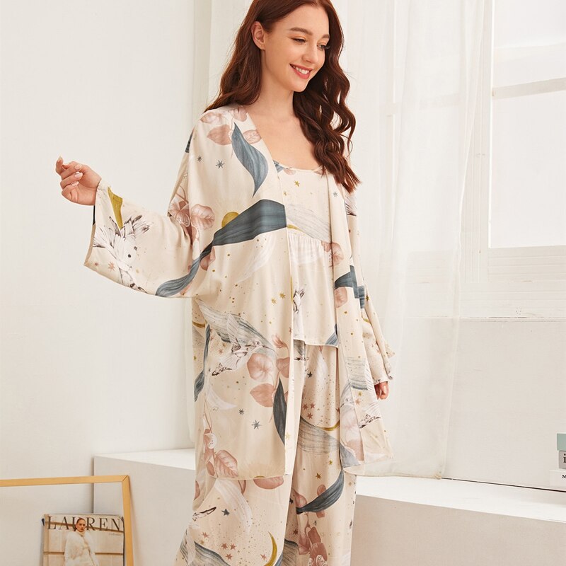Pattern Satin Pyjama Set