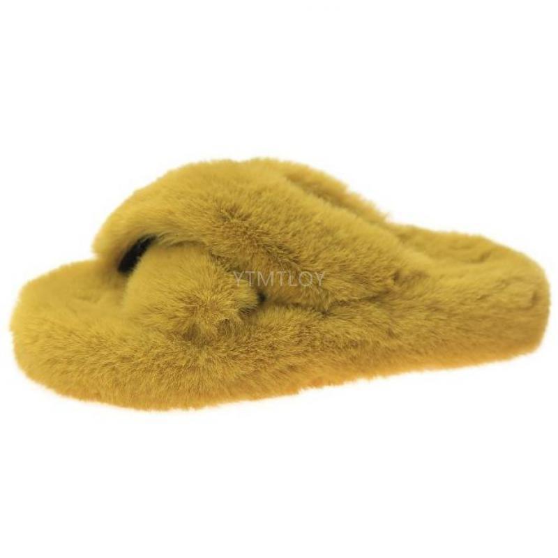 Fluffy Raccoon Fur Slippers
