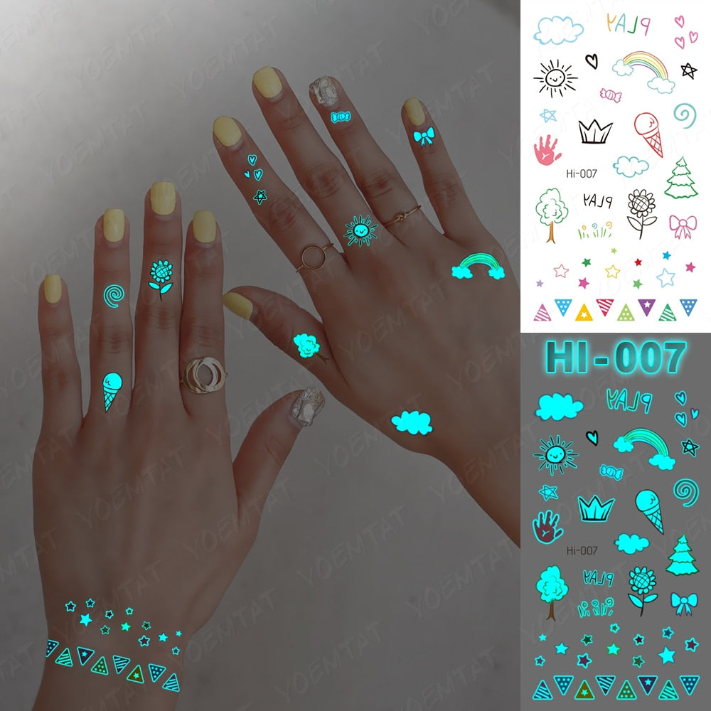 Blue Luminous Glow Tattoo Sticker