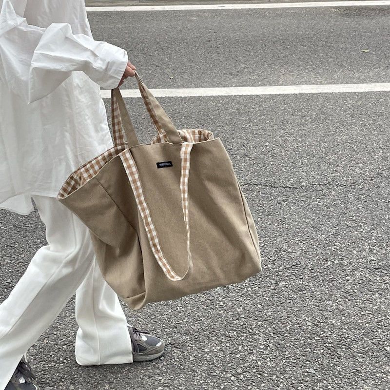 Doubleside Canvas Tote Shopping Bags