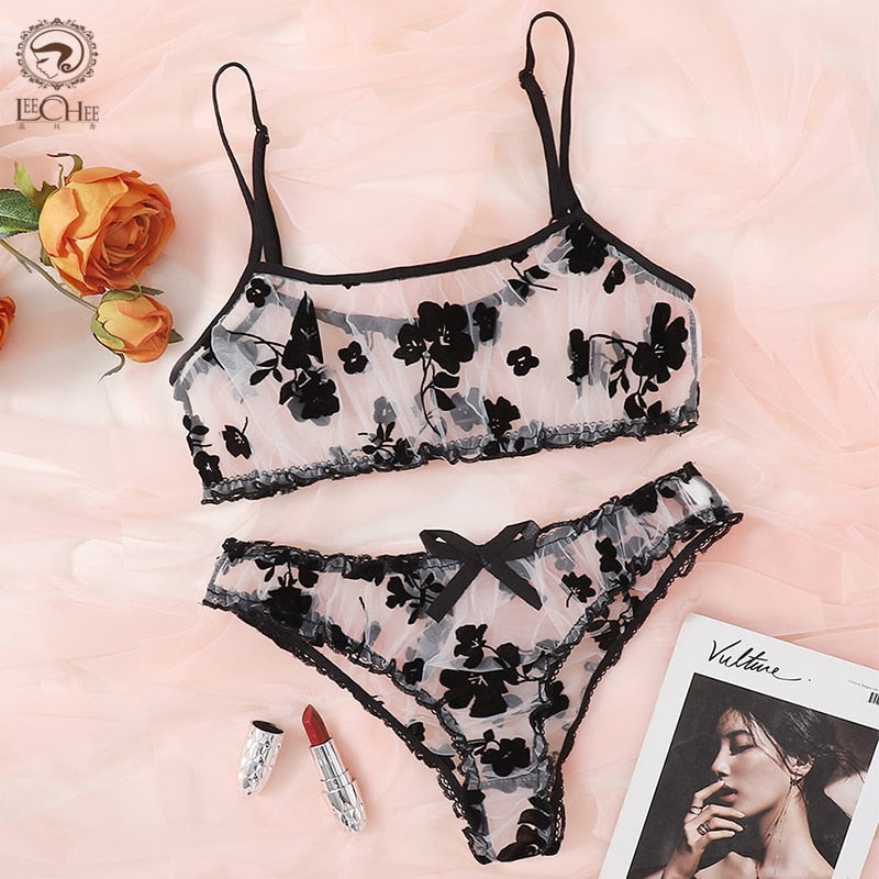 Lingerie Set Floral Full Cup Bra