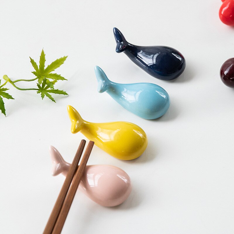 1PC Ceramic Cute Whale Chopsticks Holder
