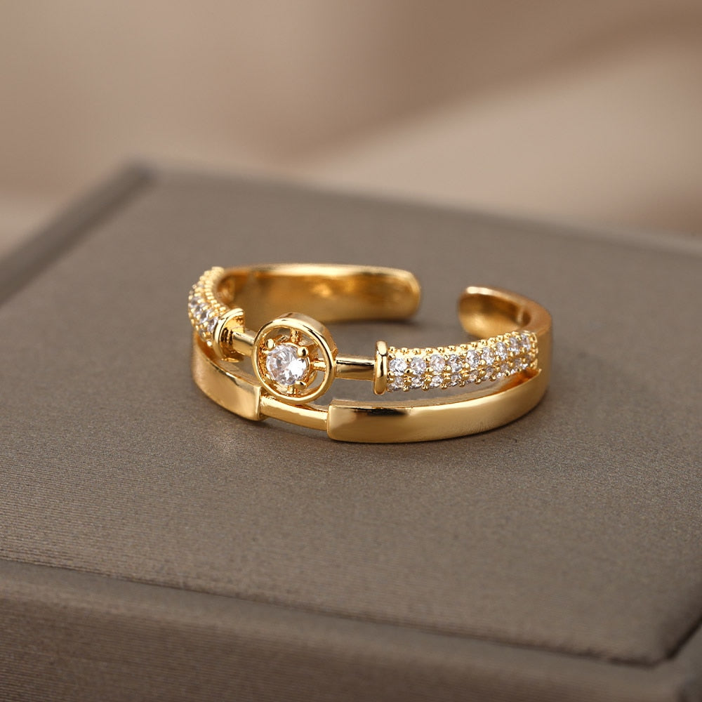 Gold Ring Star Women
