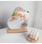 Irregular Mirror Wooden Base